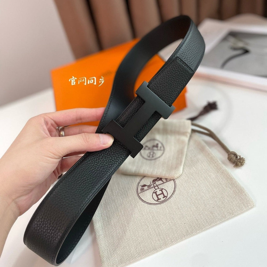 HERMES CONSTANCE BELT BUCKLE & REVERSIBLE BLACK LEATHER STRAP 38MM