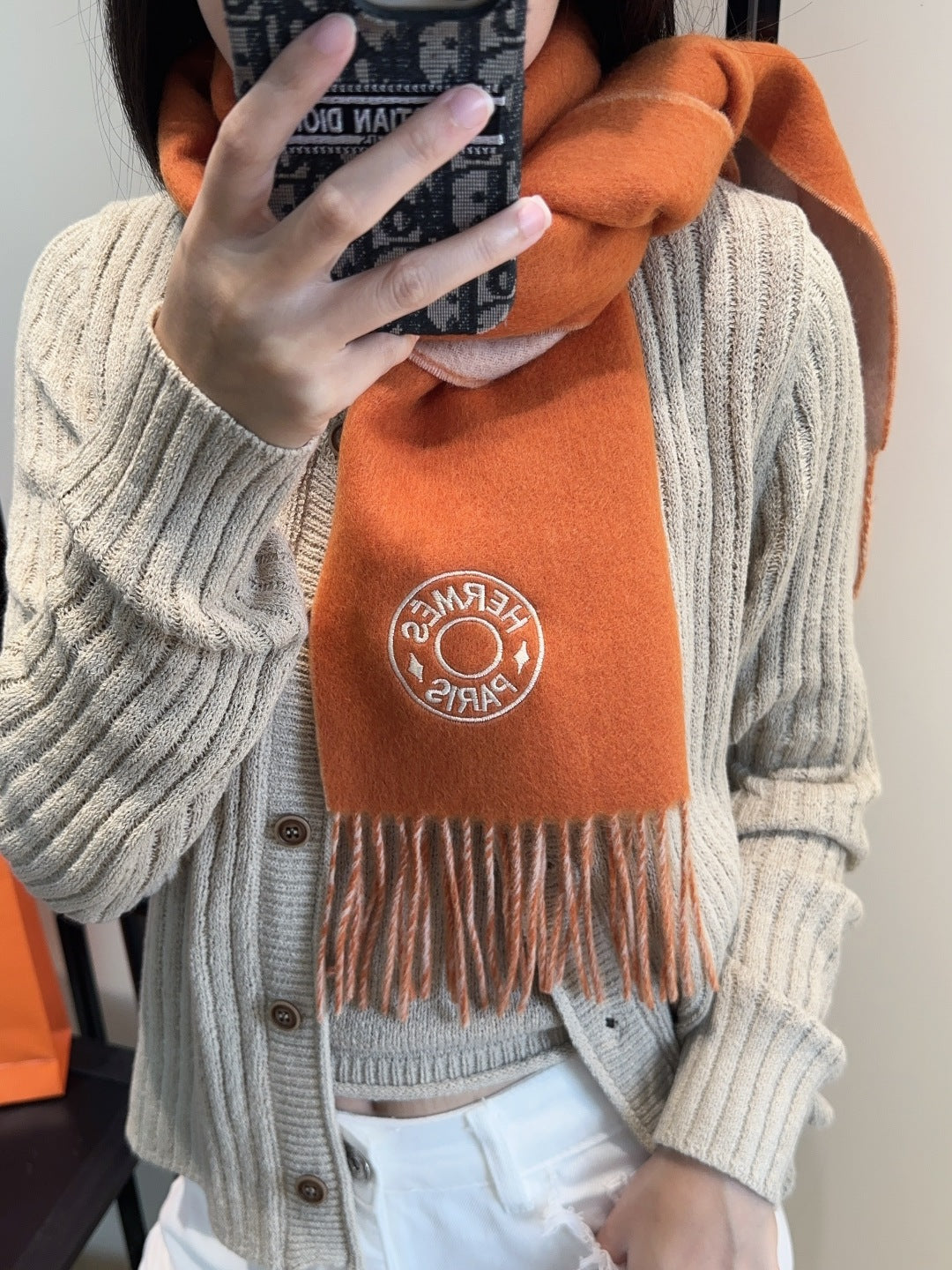 HERMES HERMES 25S SCARF 190 IN CASERE 854622