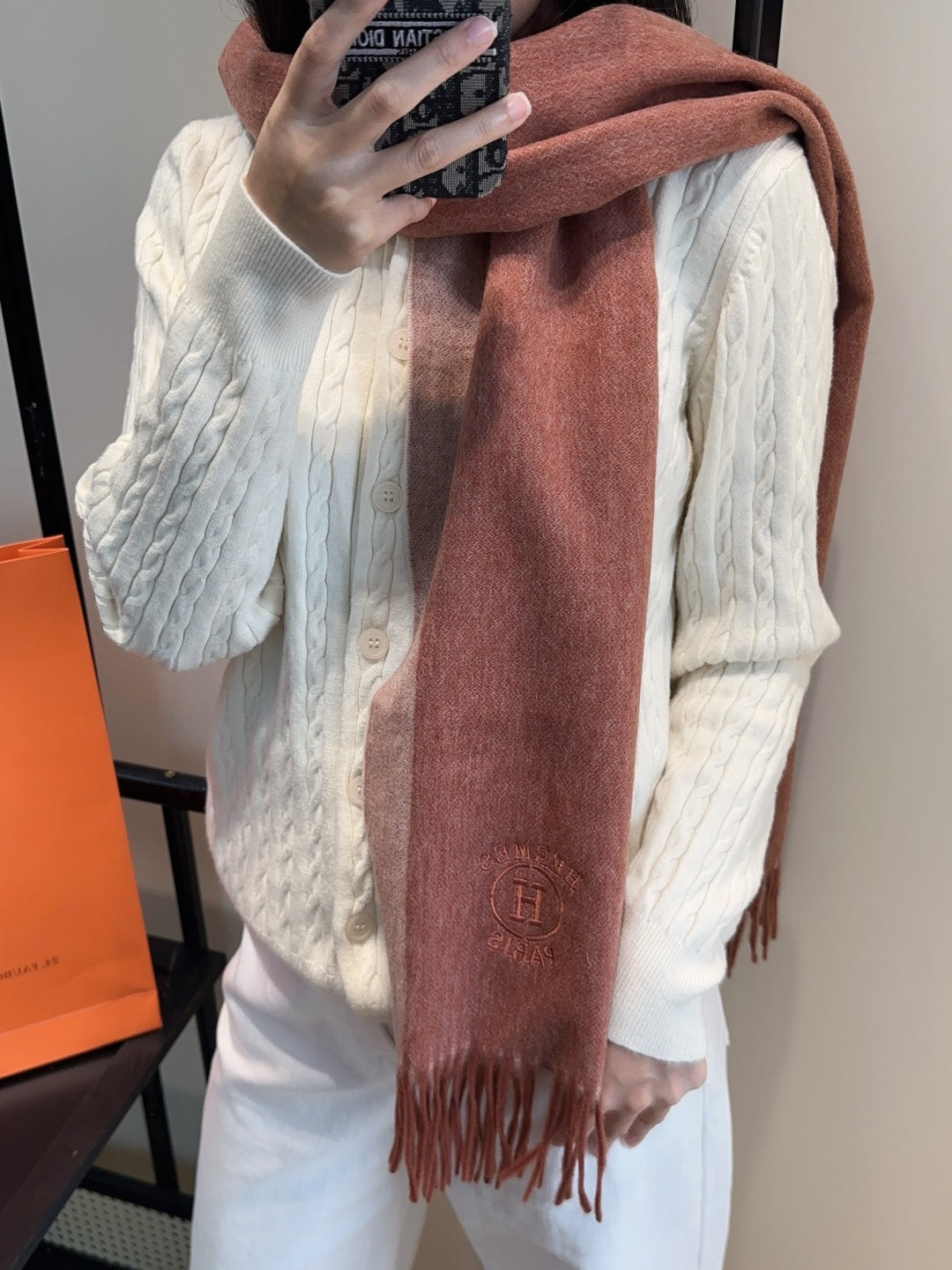 HERMES HERMES 25S SCARF 190 IN CASERE 854634