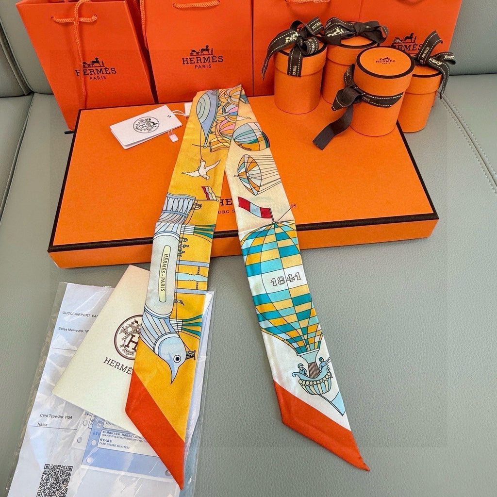 HERMES HERMES 25S NECKERCHIEF 86 IN SILK 991545