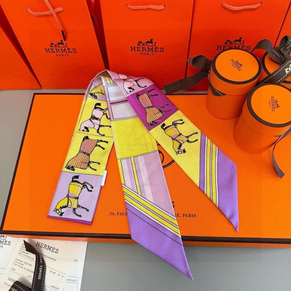 HERMES HERMES 25S NECKERCHIEF 86 IN SILK 991552