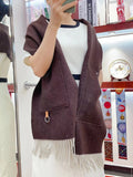 HERMES CARGO MUFFLER 190 CM IN CHESTNUT BROWN CASERE 375382