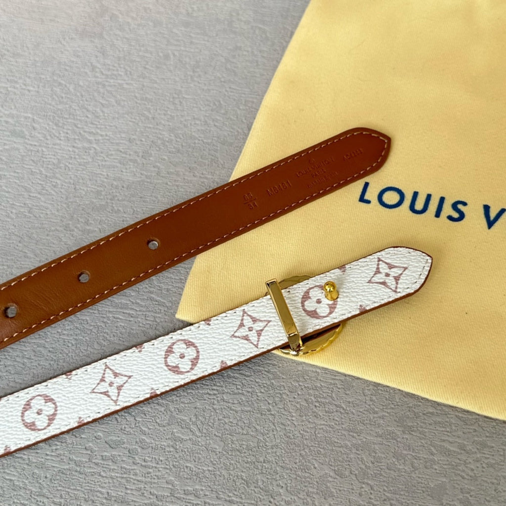 LOUIS VUITTON LV S-LOCK BELT 20 MM IN BRONZE BROWN CALFSKIN AND CIRCLE GOLD HARDWARE