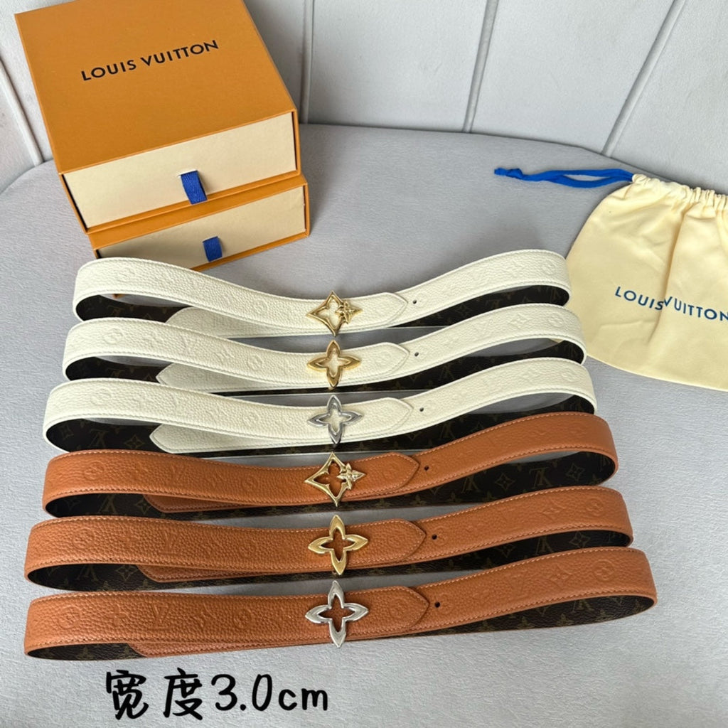 LOUIS VUITTON LV MINI FLOWERGRAM 30MM REVERSIBLE BELT IN BRONZE BROWN EMBOSSED CALFSKIN SILVER HARDWARE