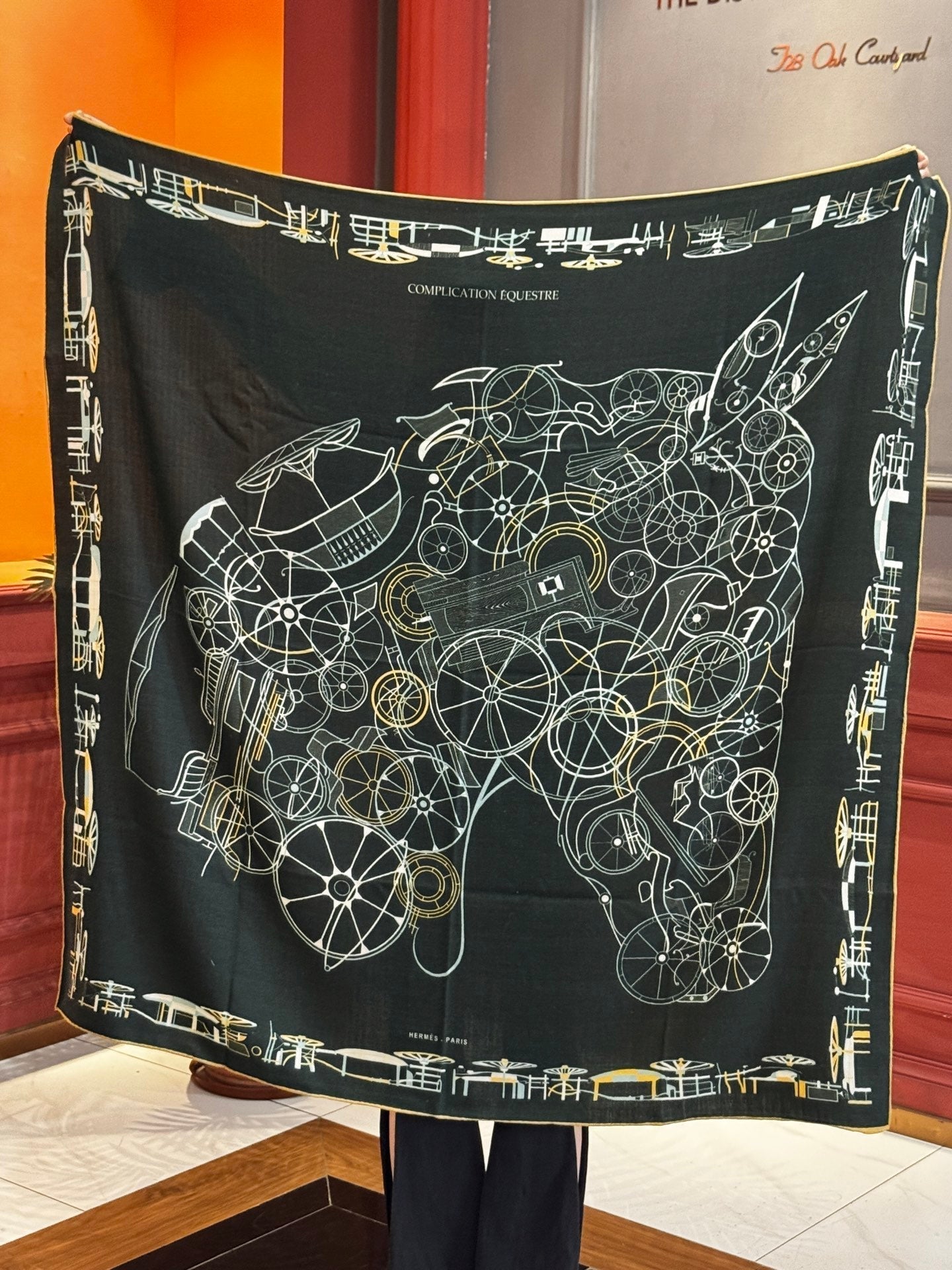 HERMES HERMES 25S SCARF 140 IN CASERE SILK 727320