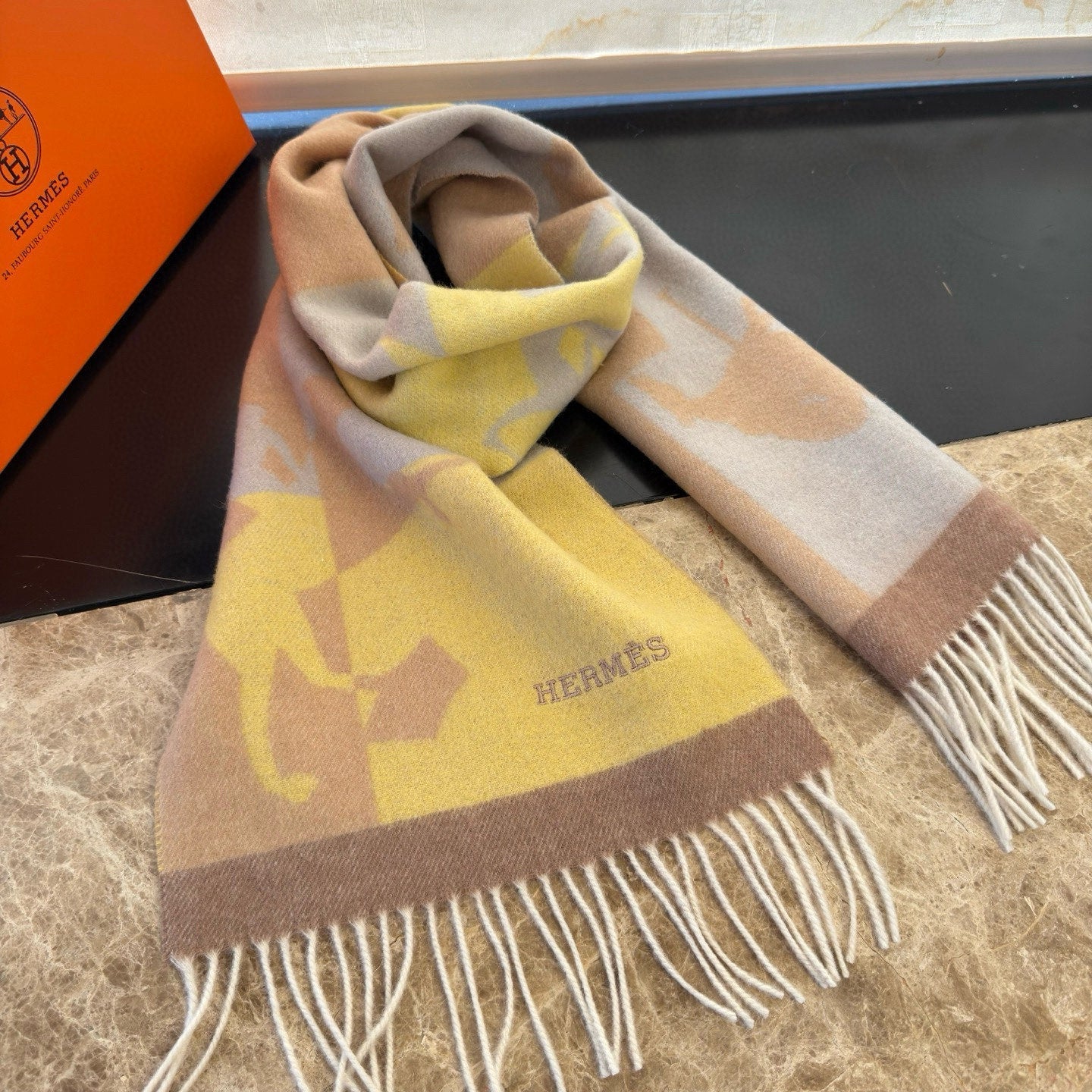 HERMES HERMES 25S SCARF 170 IN CASERE 854664